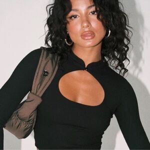 Princess Polly Black Cut-Out Bodysuit